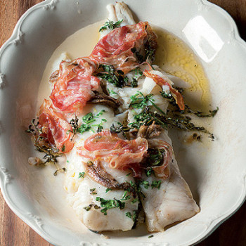 Baked hake with crisp pancetta and anchovies recipe - Northern Living